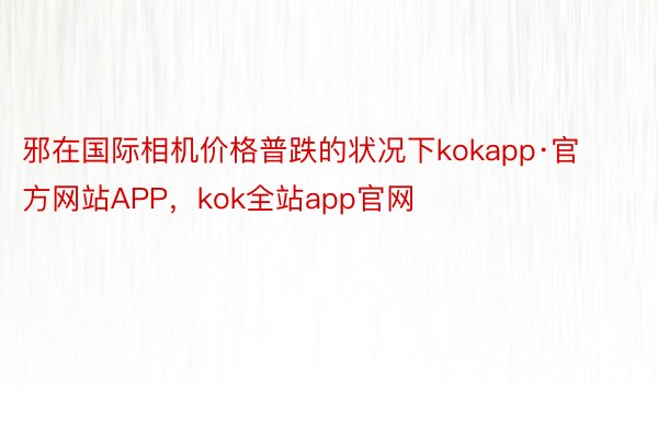 邪在国际相机价格普跌的状况下kokapp·官方网站APP，kok全站app官网