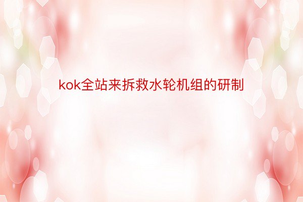 kok全站来拆救水轮机组的研制